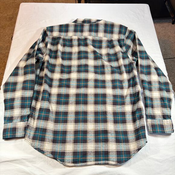 C.E. Schmidt Workwear Mens brown green cream plaid flannel. Size M. western - Picture 2 of 6